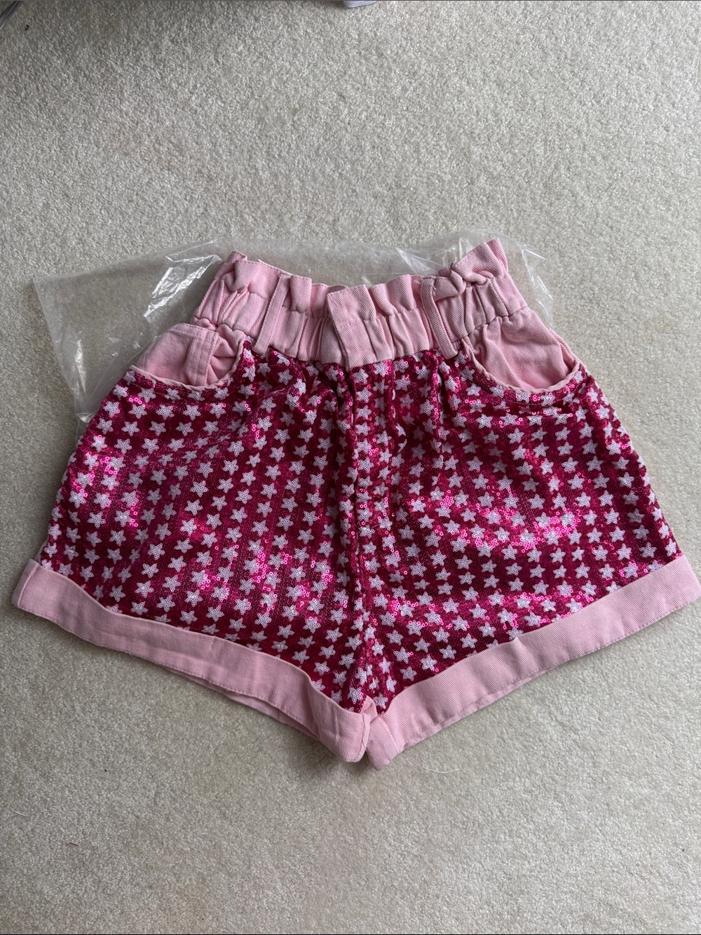 Fantastic Fawn Pink Sequin Women's Shorts size SMALL